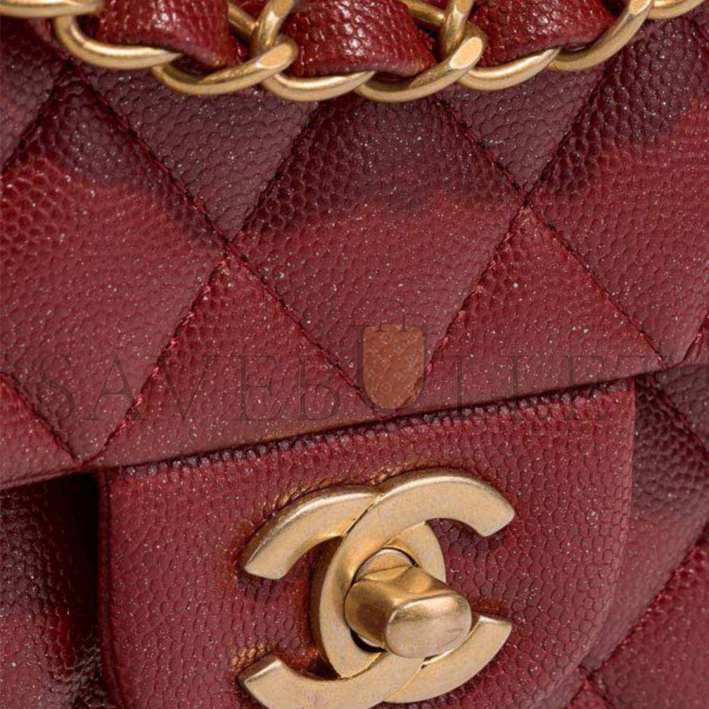 Ch*el timeless medium caviar red as3011 (25.5*15.5*6.5cm)